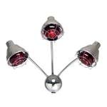 Pibbs - 3 Headed Lamp with Wall Arm - Chrome Arms