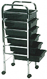 Pibbs - Salon Evolution 6 Shelf Utility Tray - Black