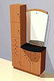 Mac - Styling Station w/ Mirror and Vertical Storage Unit #1010