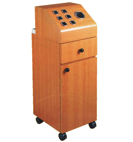 Pibbs - Short Tower Storage Cabinet with Accessory Holder on Wheels